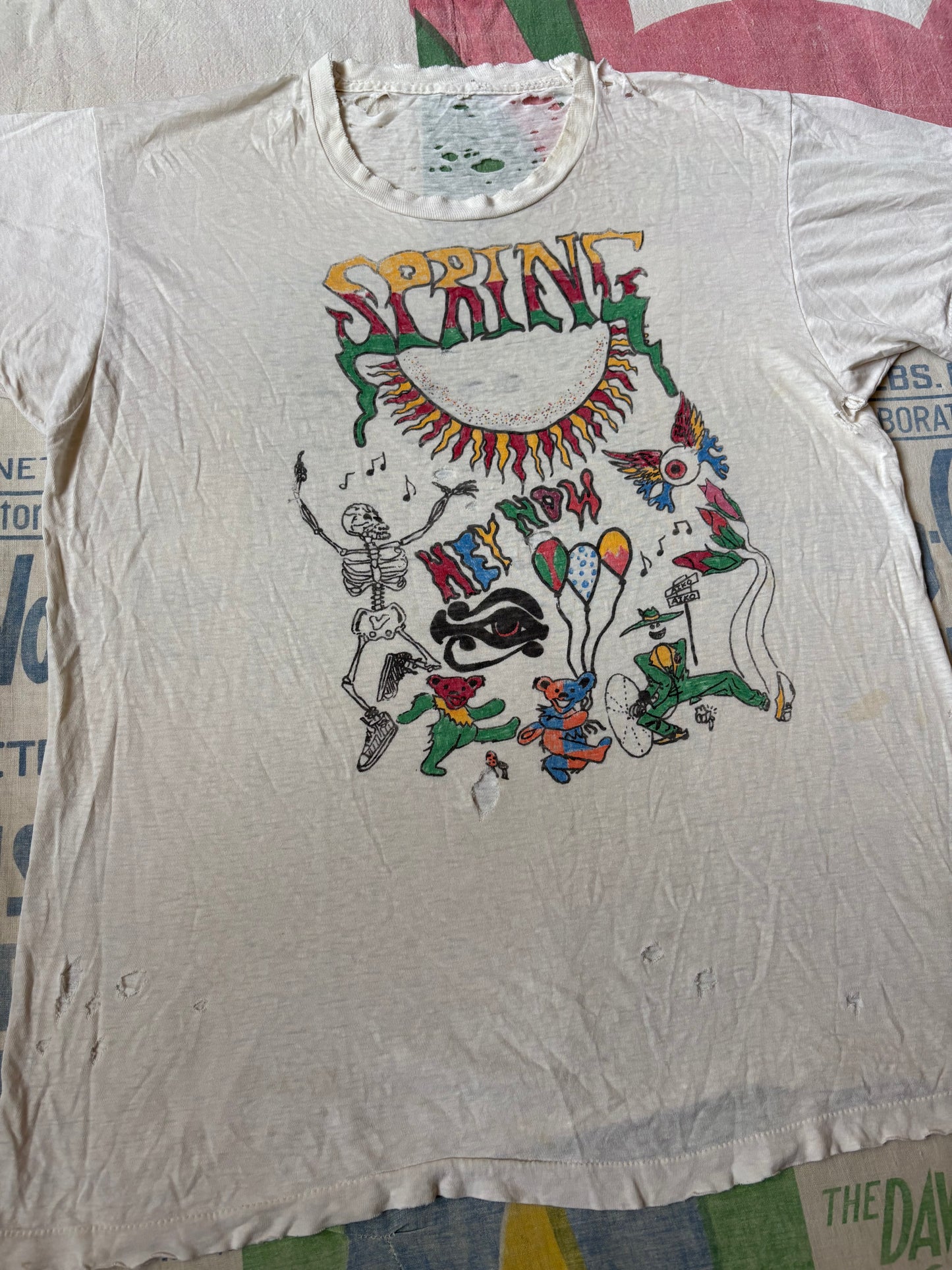 Vintage 80’s Grateful Dead Hand Drawn Bootleg T shirt size Large Lot Tee