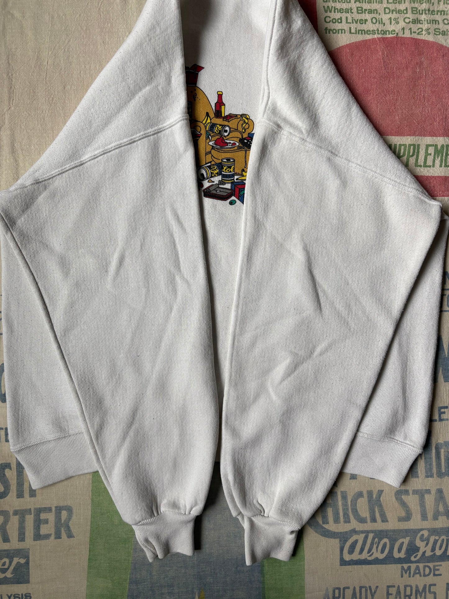 Vintage 80’s BKliban Cat Armchair Athlete Sweatshirt size M/L Boxy Crazy Shirts
