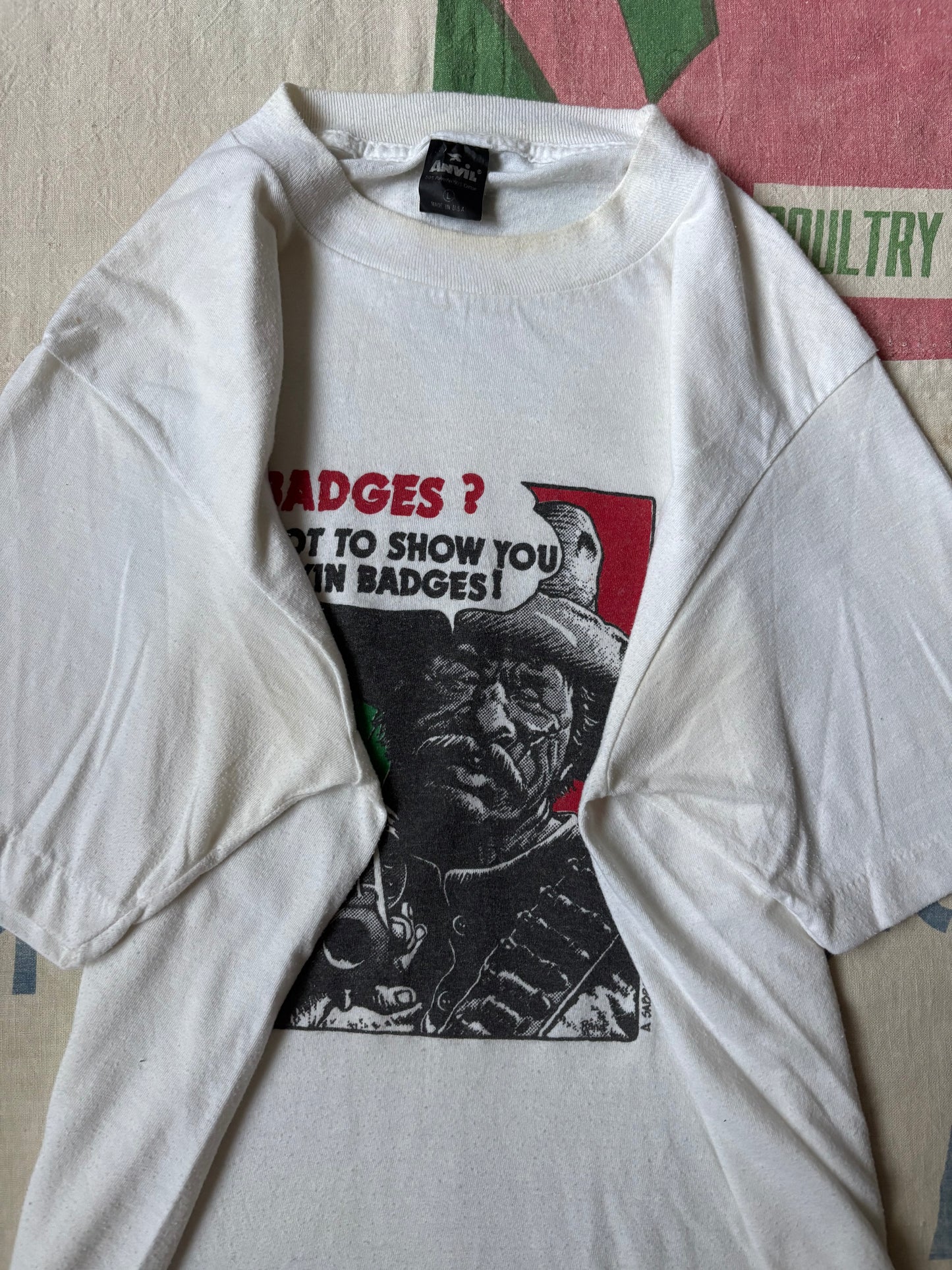 Vintage 1984 Treasure of Sierra Madre Spoof T shirt size Medium No Stinkin Badges!