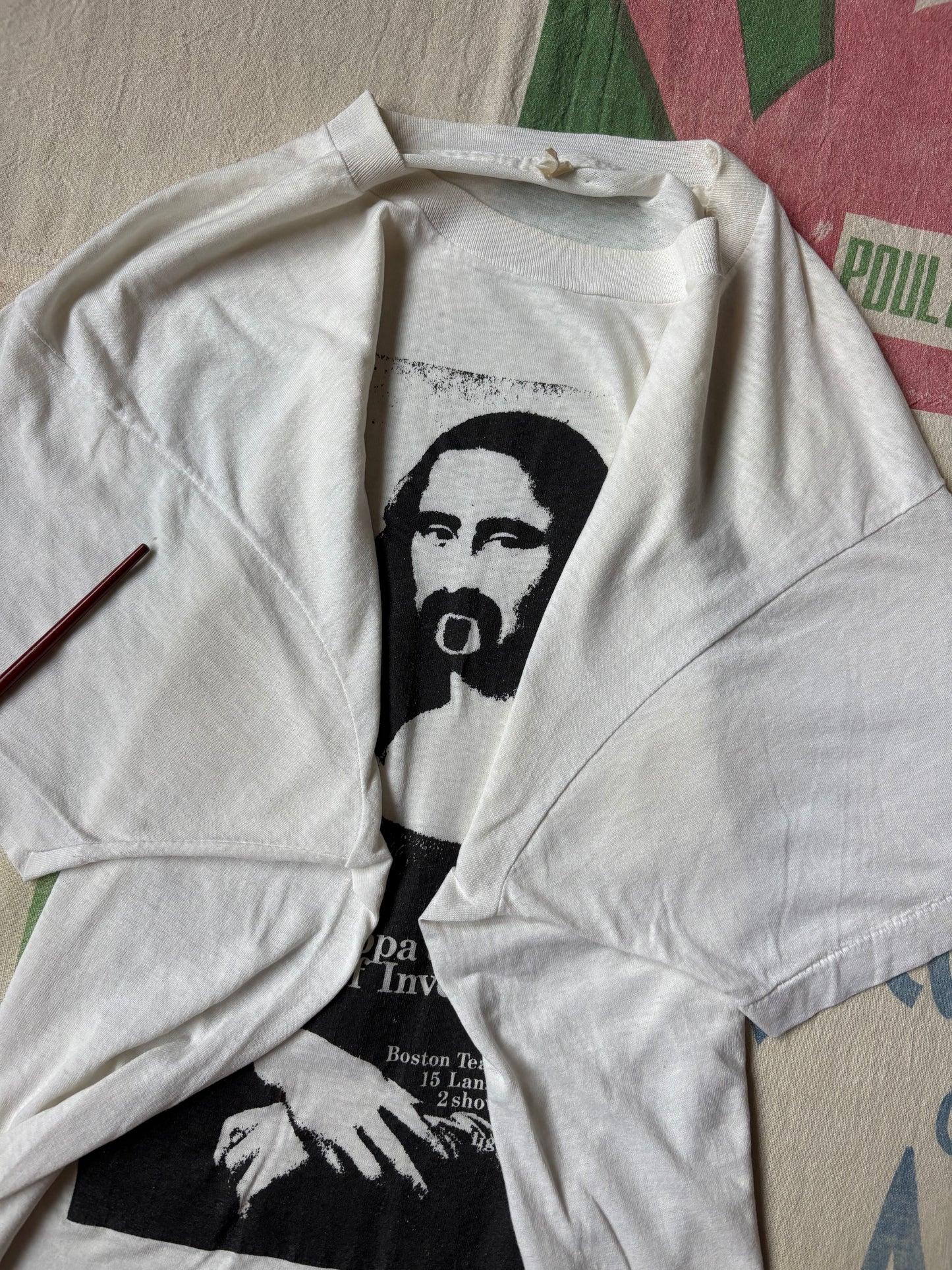 Vintage 80’s Frank Zappa Mothers of Invention T shirt size M/L Boston Tea Party Mona Lisa