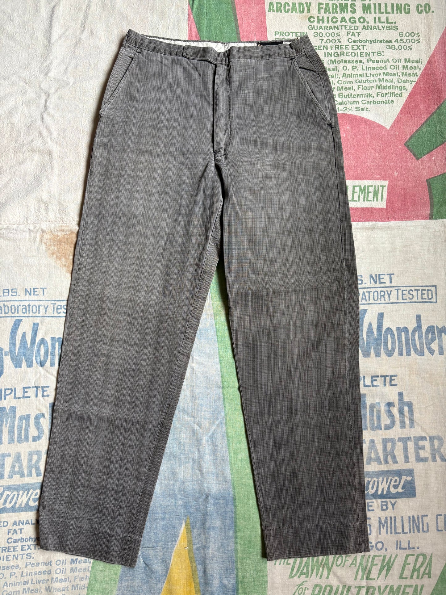 Vintage 50’s Levi’s Sportswear Slate Gray Pique Trousers 28x27