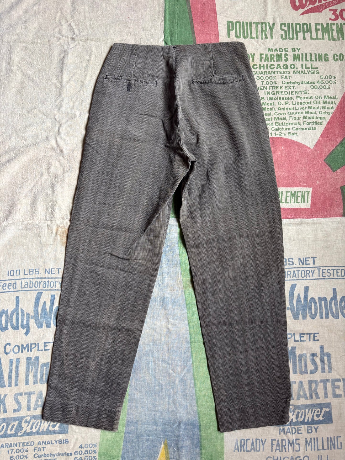 Vintage 50’s Levi’s Sportswear Slate Gray Pique Trousers 28x27