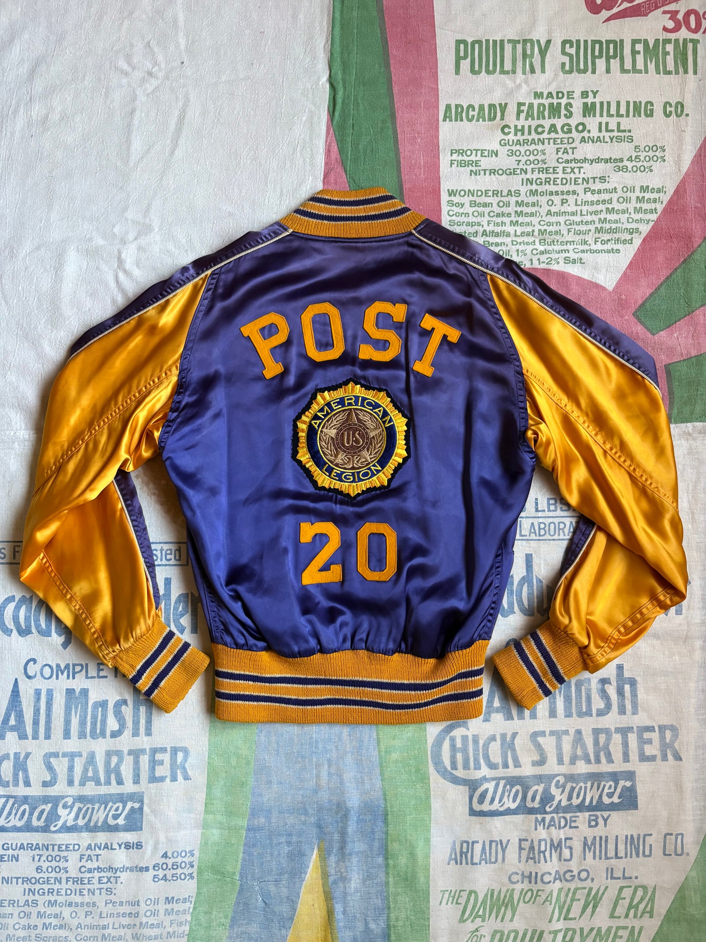 Vintage 40’s/50’s Butwin American Legion Satin Jacket size S/M