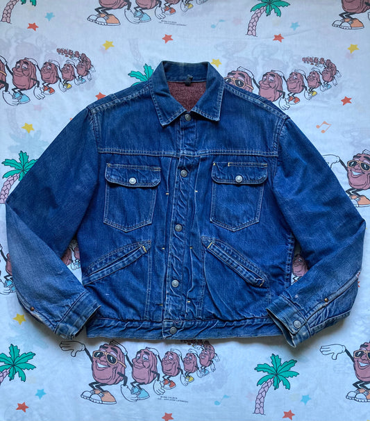 Vintage 50’s/60’s JC Penny Foremost Blanket Lined Denim Jacket size S/M Selvedge