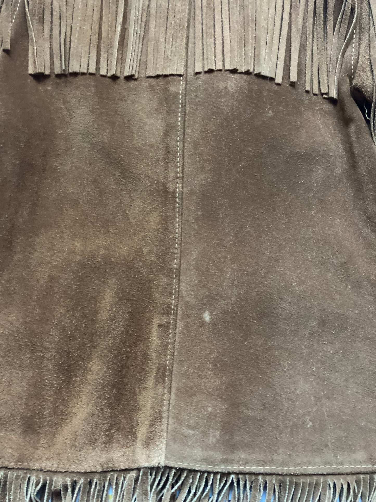 Vintage 60’s Berman Buckskin Suede Fringe Jacket size Small Hand Painted