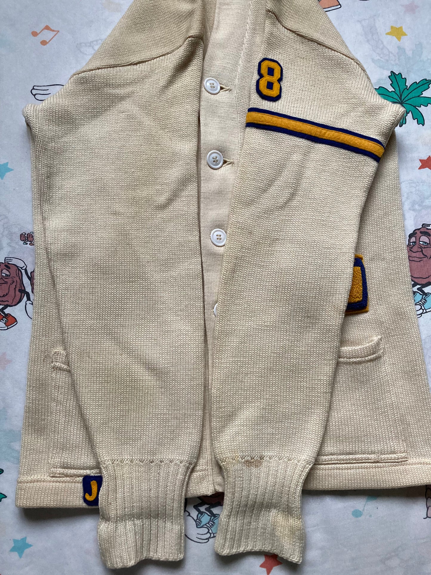 Vintage 1958 Wool Varsity Letterman Cardigan Sweater size Small Customized