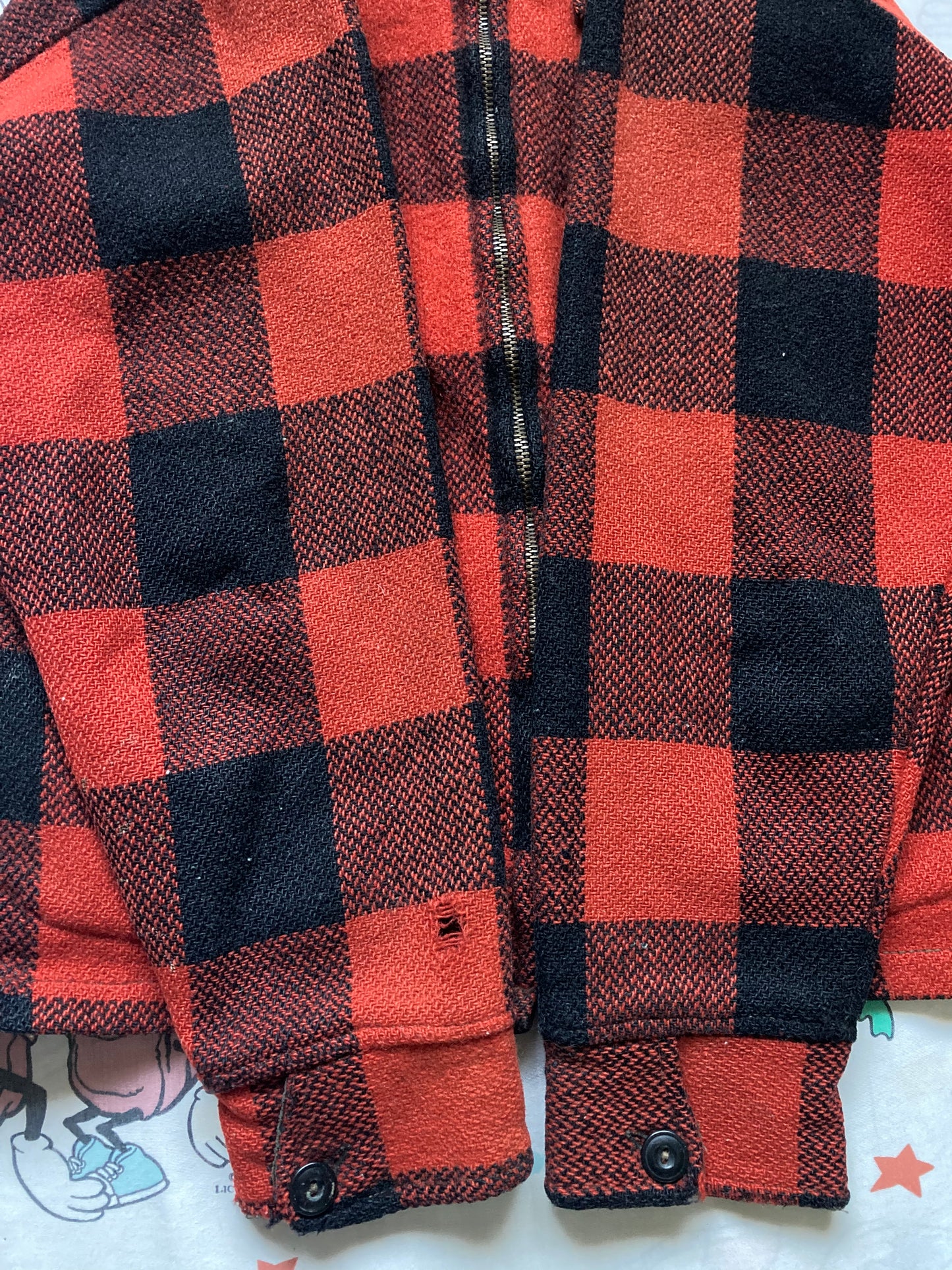 Vintage 40’s Blue Top Chill Chaser Buffalo Plaid Wool Jacket size M/L Hunting