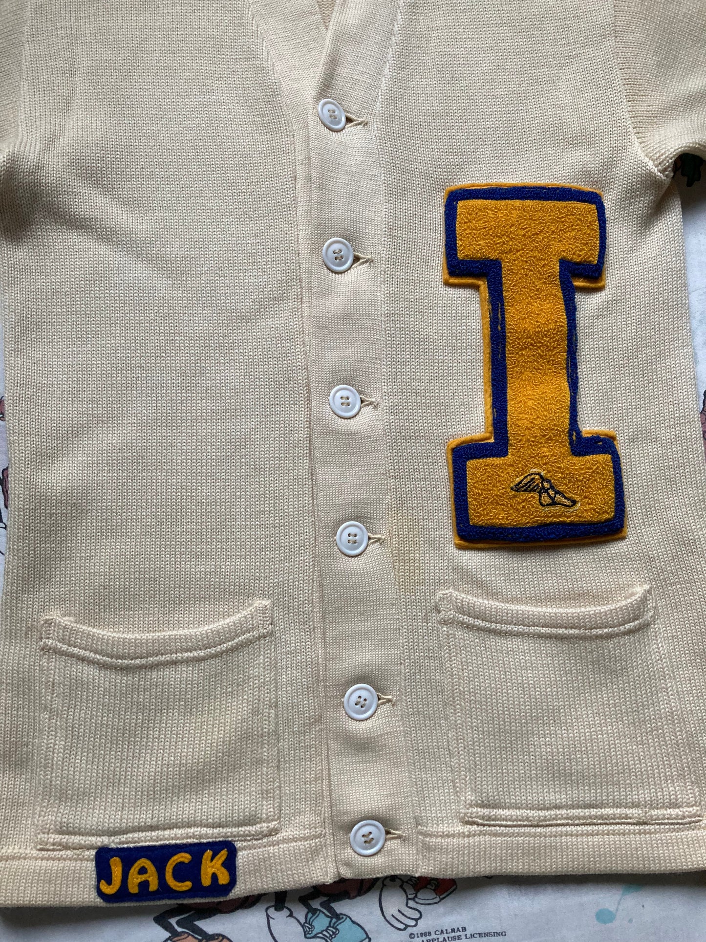 Vintage 1958 Wool Varsity Letterman Cardigan Sweater size Small Customized