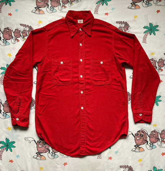 Vintage 40’s/50’s E&W Red Cotton Polar Outdoor Shirt size M/L Sanforized