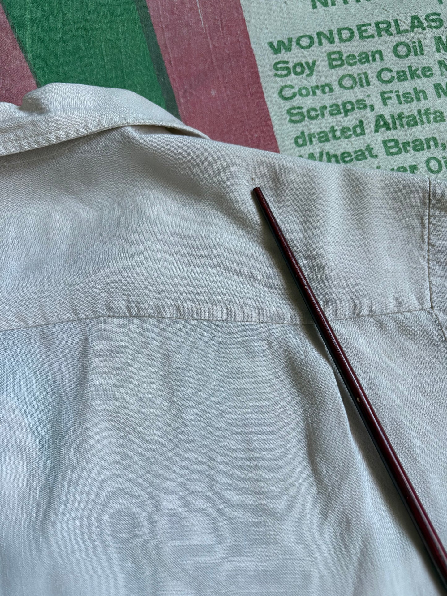 Vintage 50’s Spire Soft Pink Rayon Loop Collar Shirt size Small Rockabilly Kramer