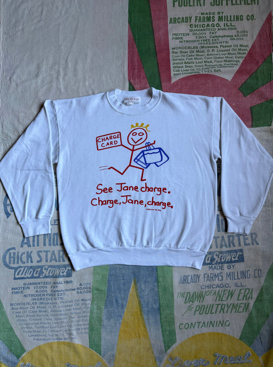 Vintage 1986 Soho Tee Shop See Jane Charge Sweatshirt size M/L Boxy Fit