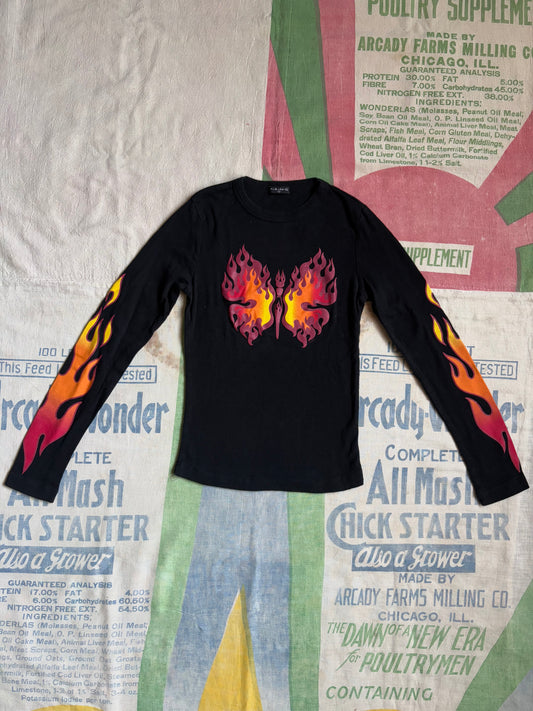 Vintage 90’s/Y2K Fang Fire Butterfly Top size S/XS Made In USA